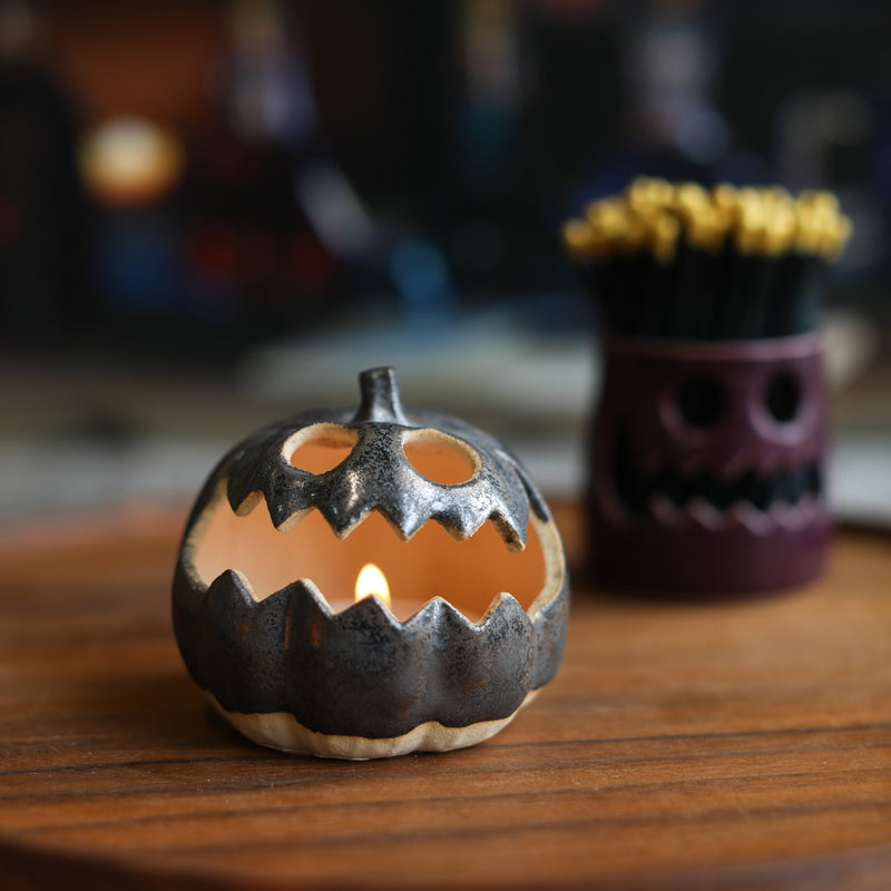 Ceramic Autumn Pumpkin Lantern - mini