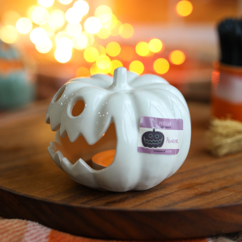 Ceramic Autumn Pumpkin Lantern - Phantom Penelope