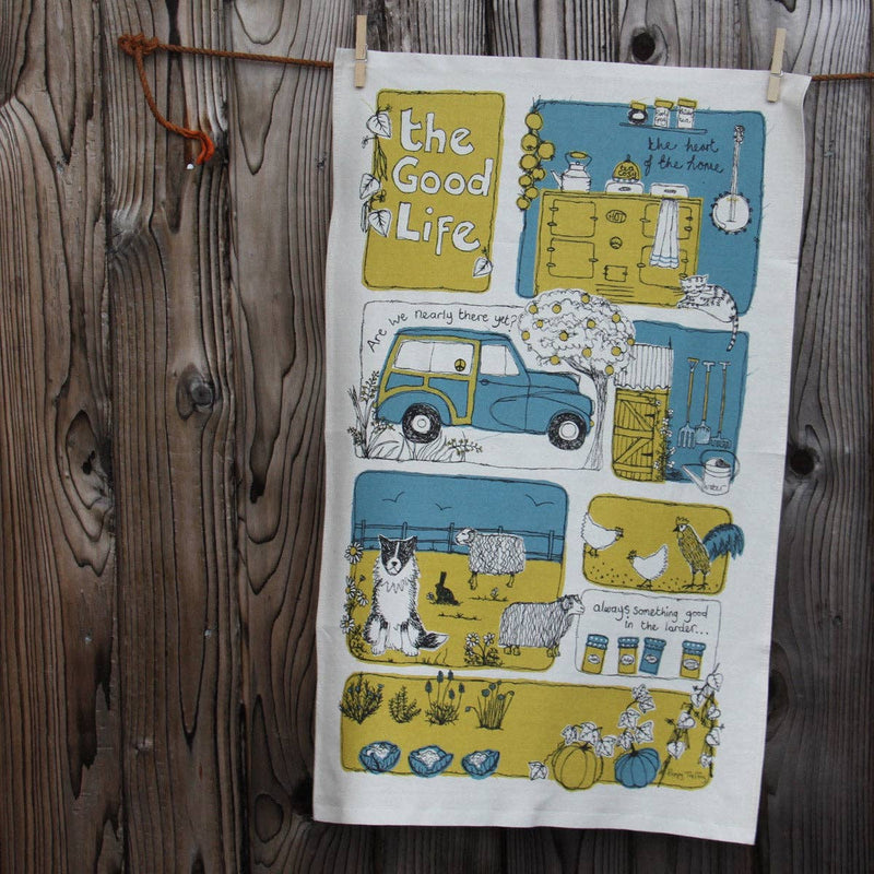 The Good Life cotton tea towel from Glosters