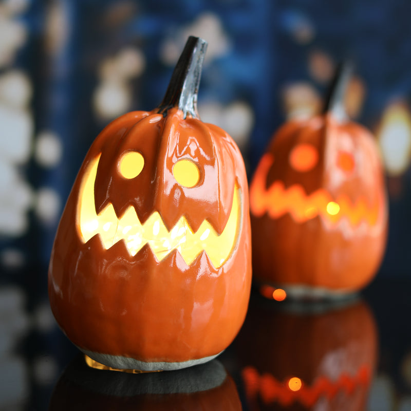 Ceramic Autumn Pumpkin Lantern - Stephen