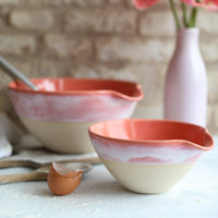 ceramic pouring bowl in pink