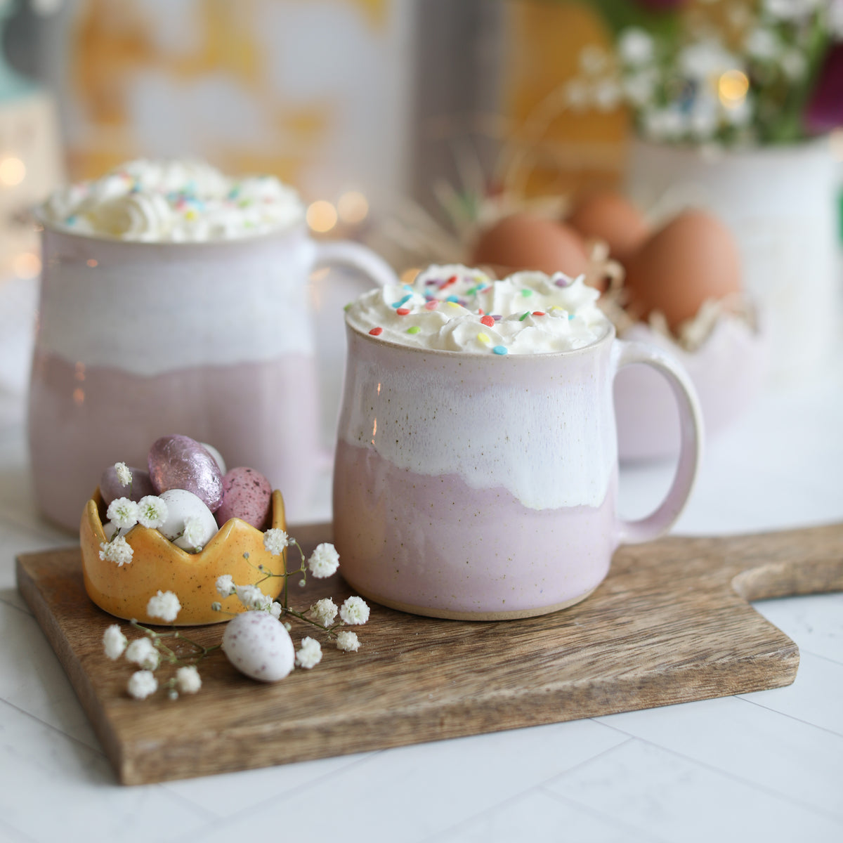 Mini Egg Lilac Ceramic Glazed Mug