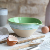 ceramic pouring bowl in green