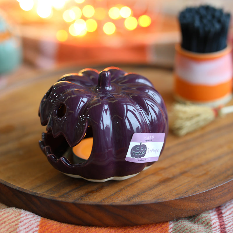 Ceramic Autumn Pumpkin Lantern - Penelope