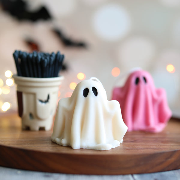 Spooky Castle Trio with Ghost Candles