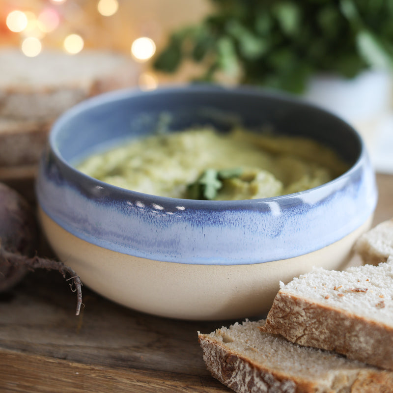 blue ceramic soup bowl from Glosters.