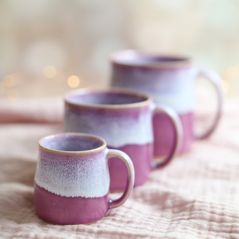 Heather purple handmade mug.