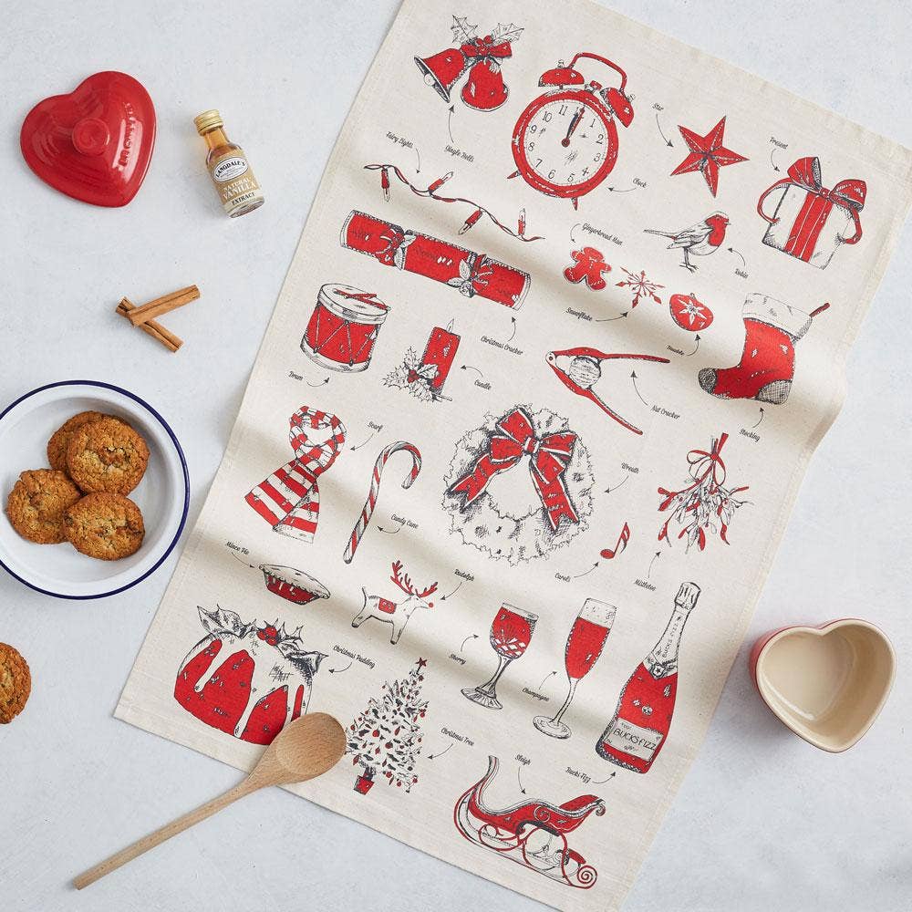 Christmas Delight Festive Tea Towel