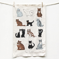 cat tea towel