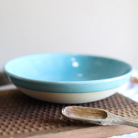 A handmade ceramic pasta bowl from the Glosters collection of Welsh pottery.