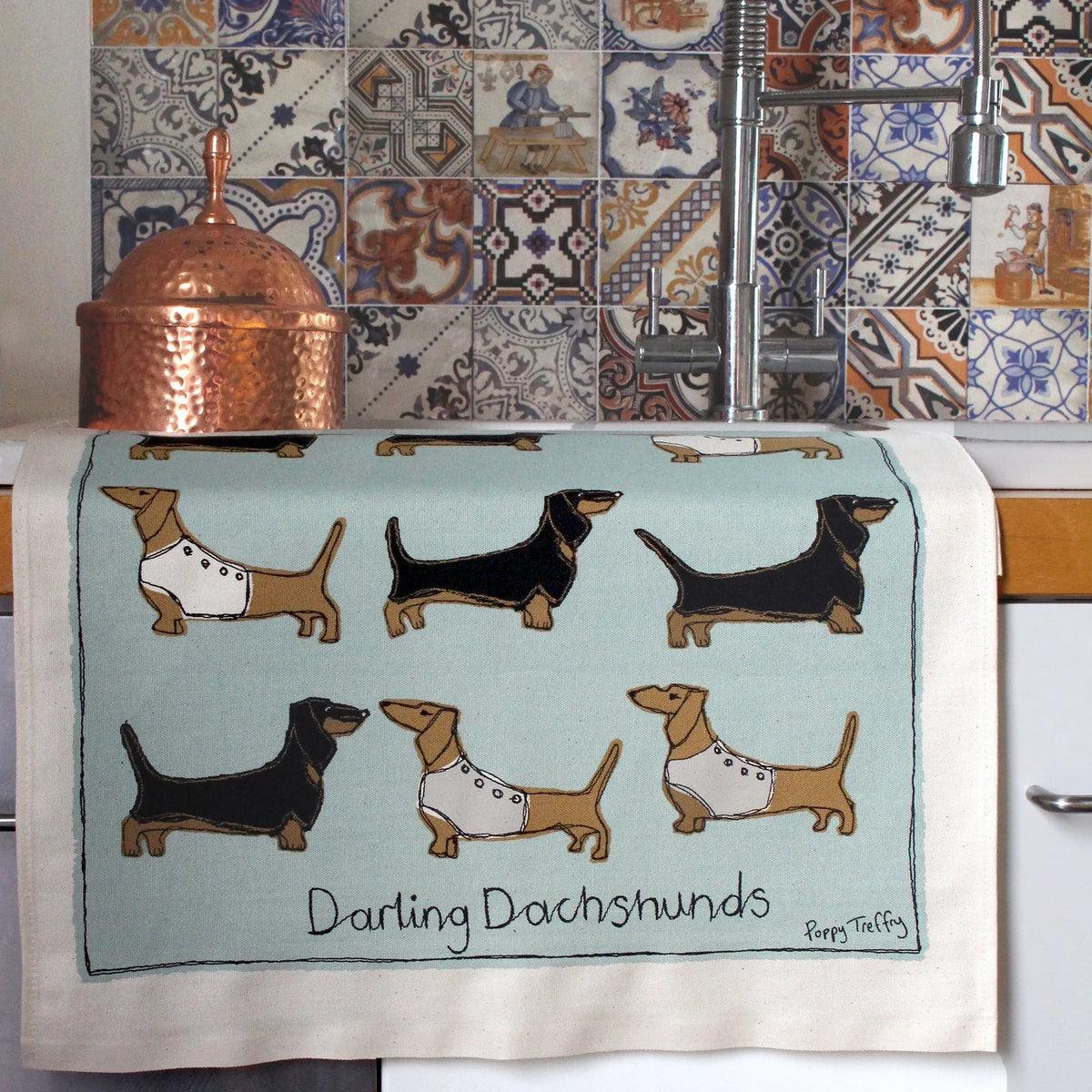 Dachshund Tea Towel